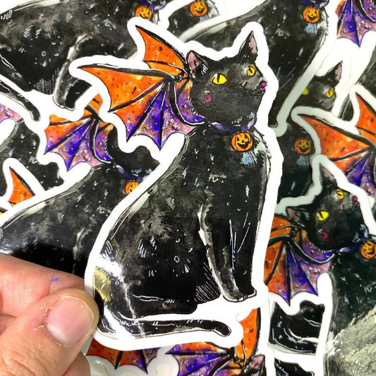 Halloween Cat Dragon Sticker