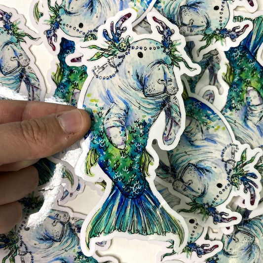 Manatee Mermaid Sticker