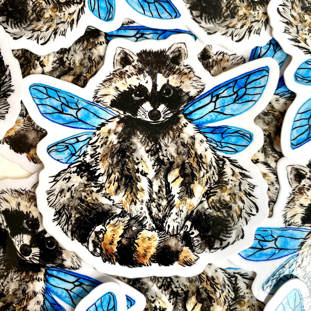 Raccoon Fairy Sticker