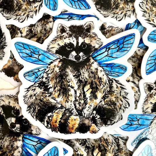 Raccoon Fairy Sticker