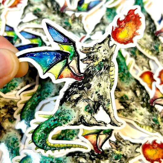 Wolf Dragon Sticker