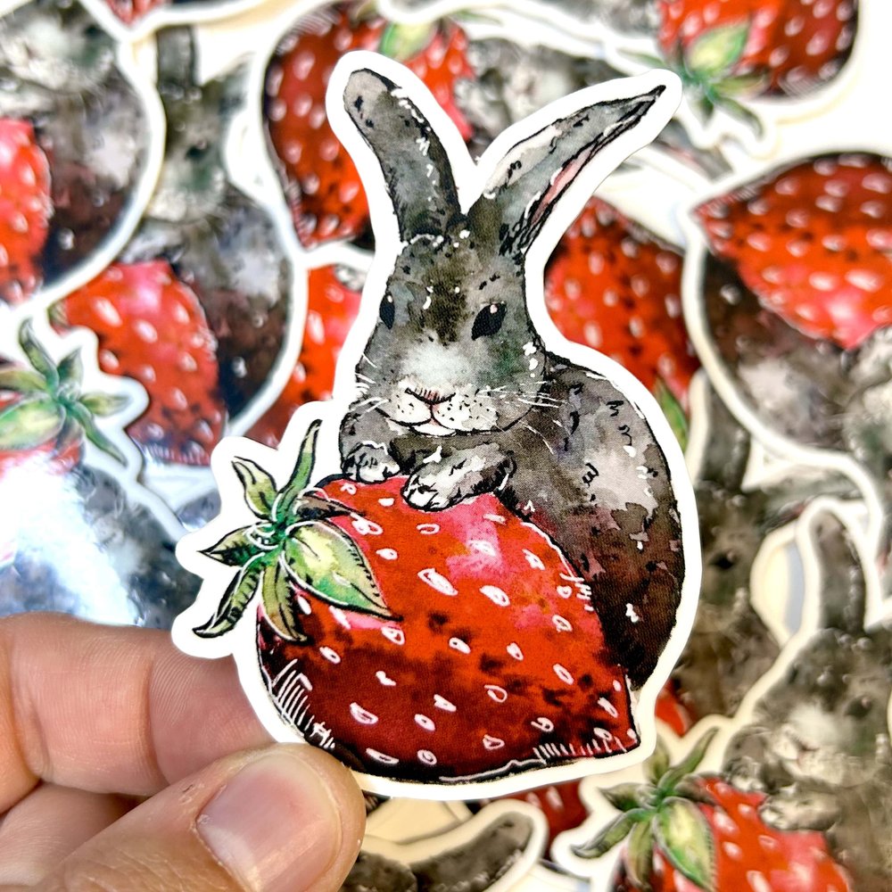 Strawberry Bunny Sticker