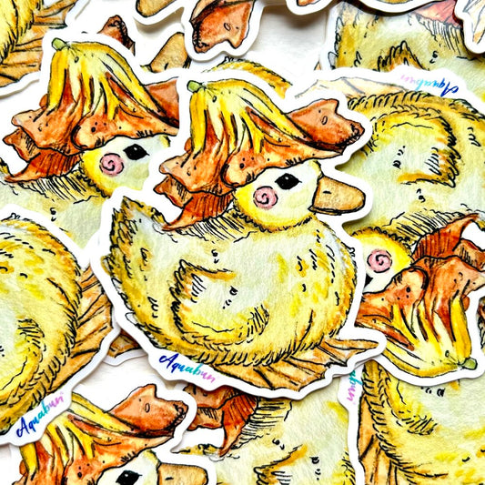 Duckling Flower Sticker