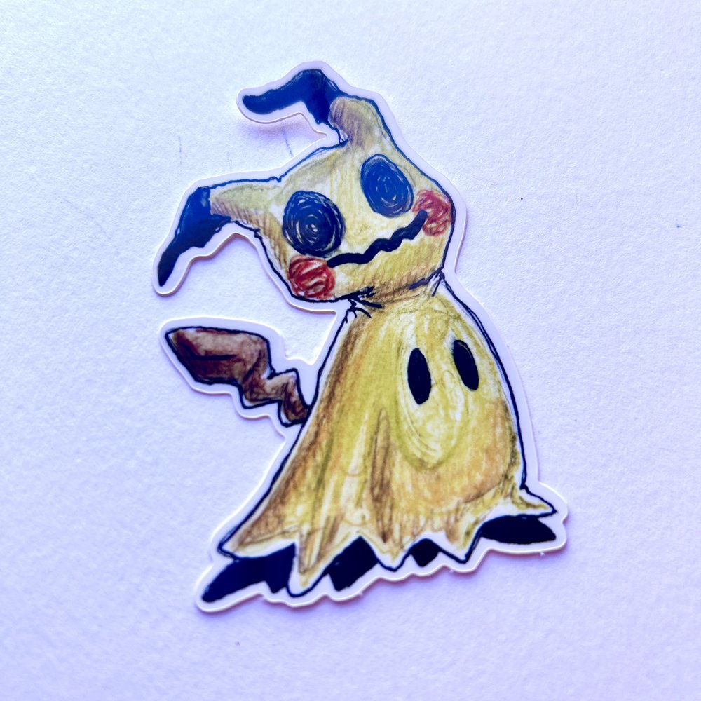 Costumed Yellow Ghost Sticker