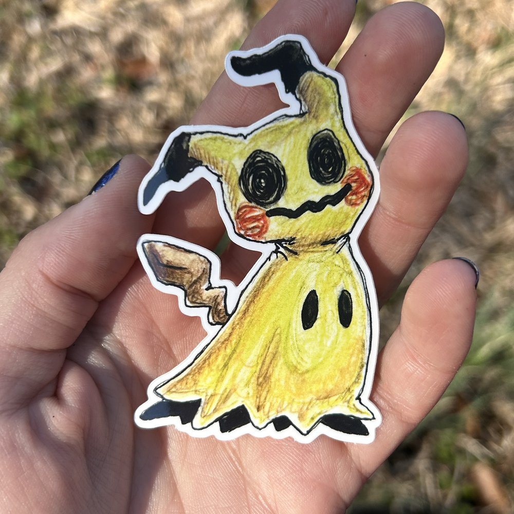 Costumed Yellow Ghost Sticker