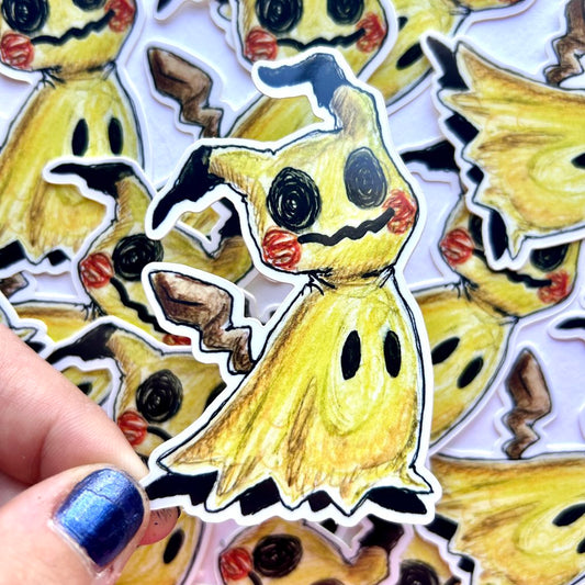 Costumed Yellow Ghost Sticker