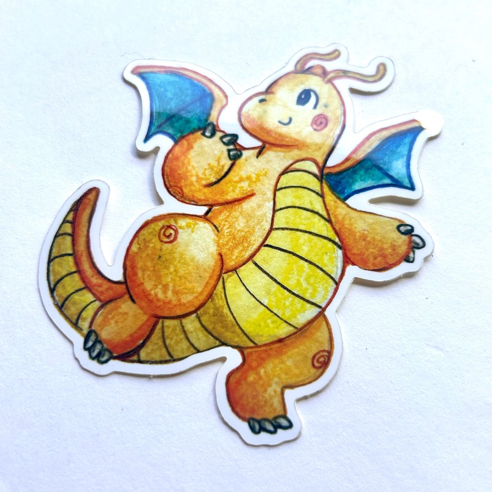 Orange Dragon Sticker