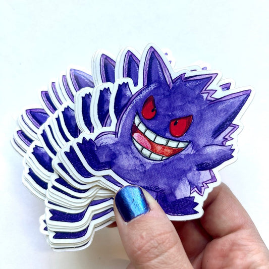 Mischievous Purple Ghost Sticker