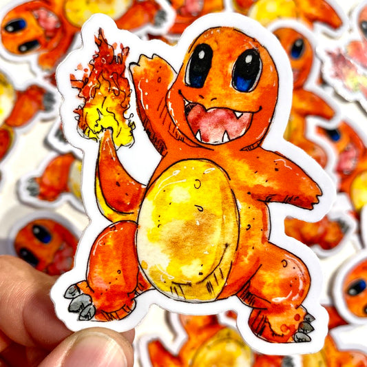 Orange Lizard Sticker