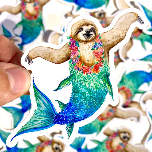 Sloth Mermaid Sticker