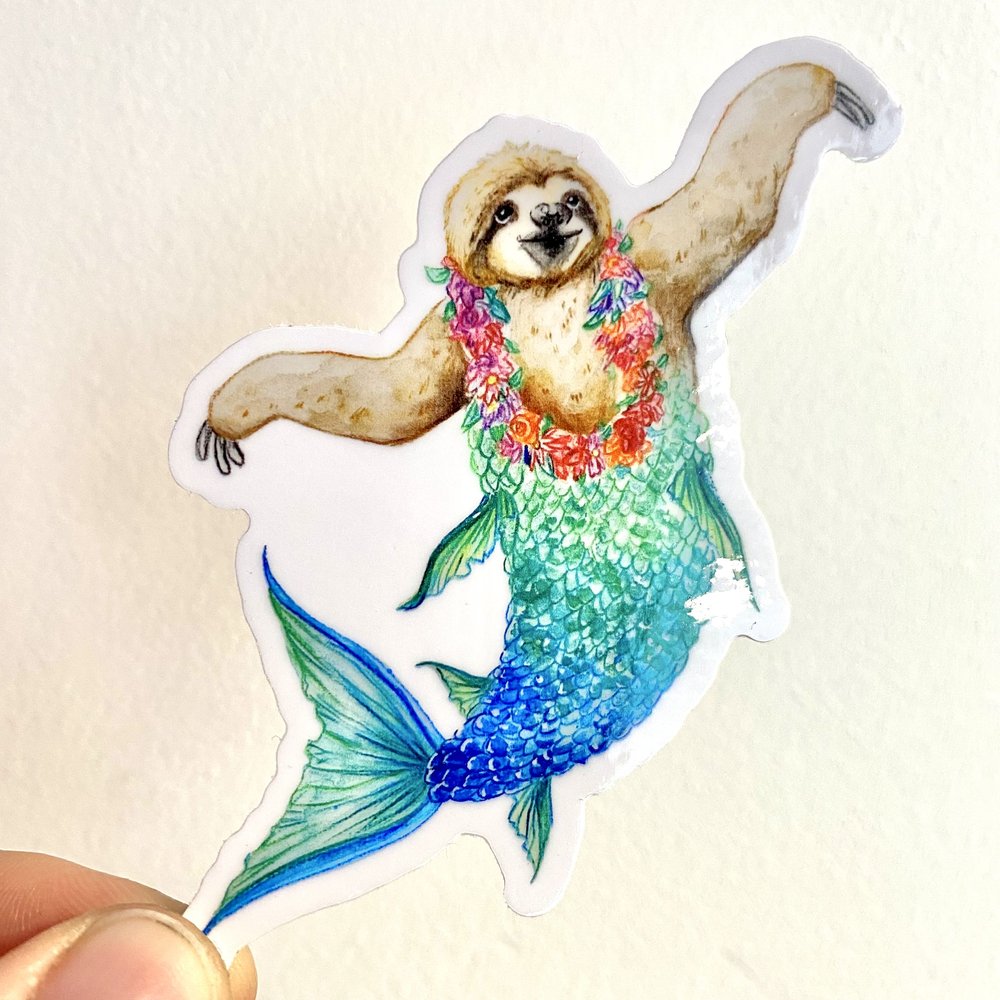 Sloth Mermaid Sticker