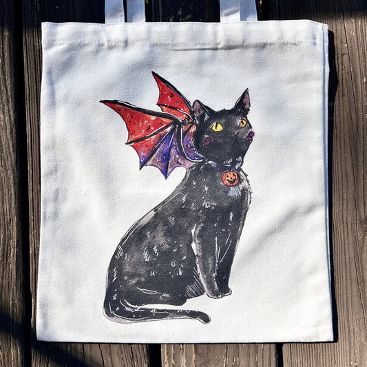 Black Cat Dragon Tote Bag