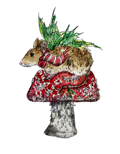 Fairy Mouse Mushroom Print