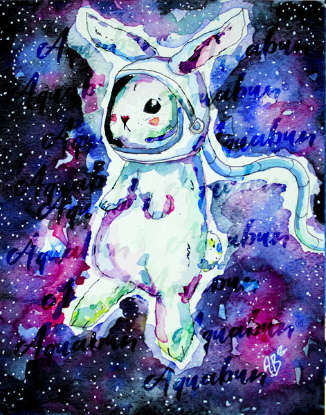 Astronaut Galaxy Bunny Print