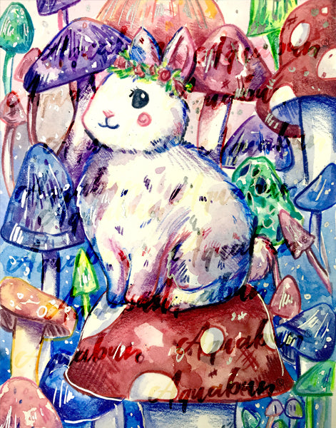 Mushroom Bunny Print