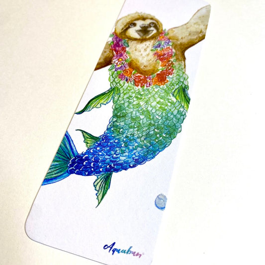 Sloth Mermaid Bookmark