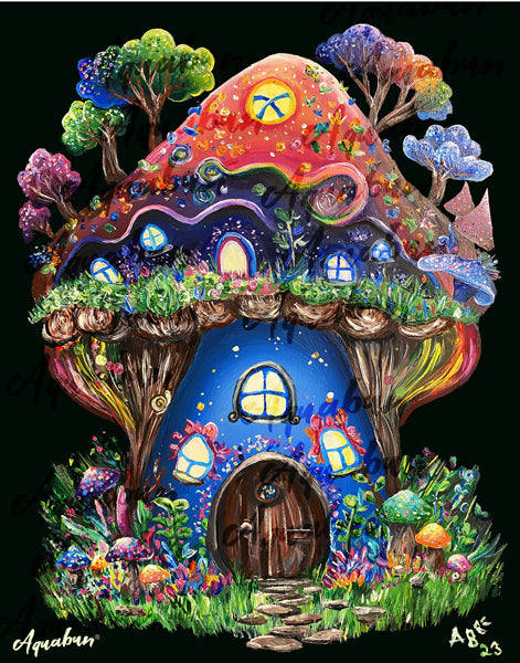 Fairy Mushroom House Print