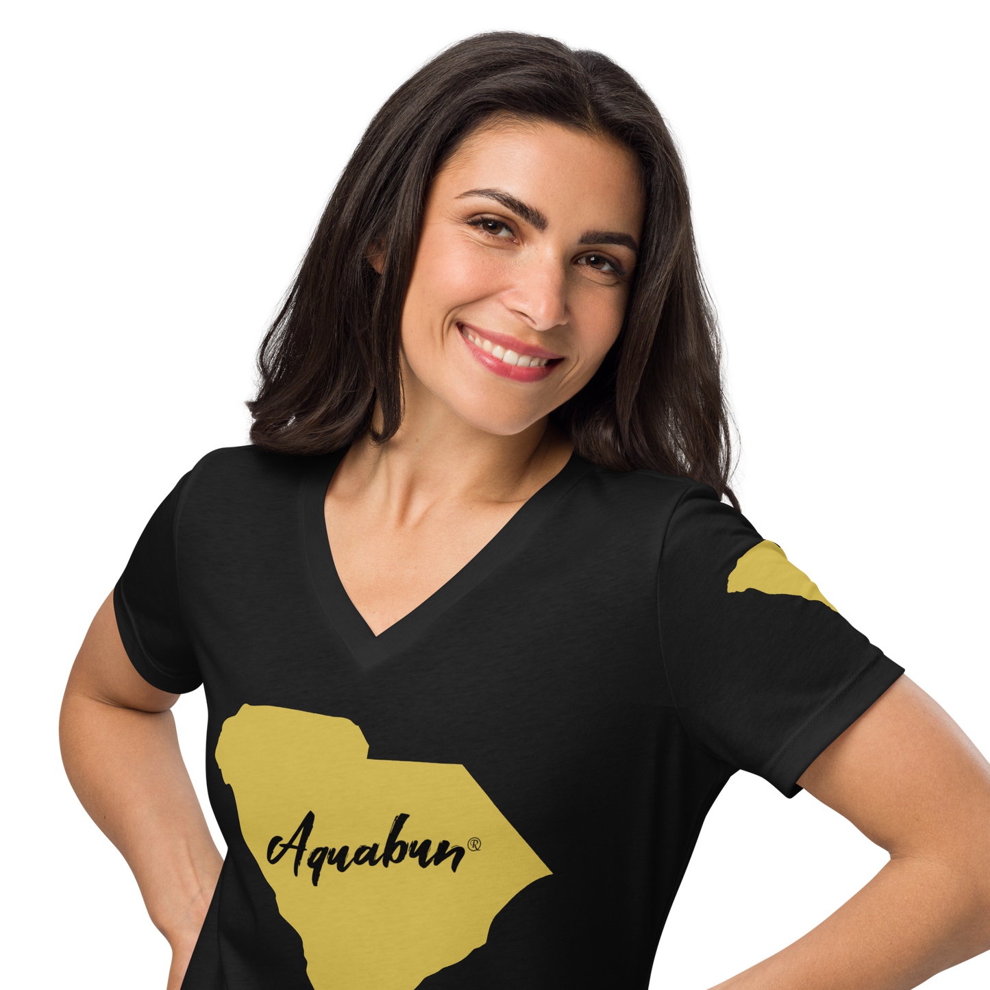 Aquabun Carolina Gold Women’s V-neck T-shirt
